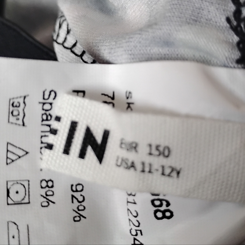 HEIN Girls Black and White Top With Leggings - Picture 3 of 3